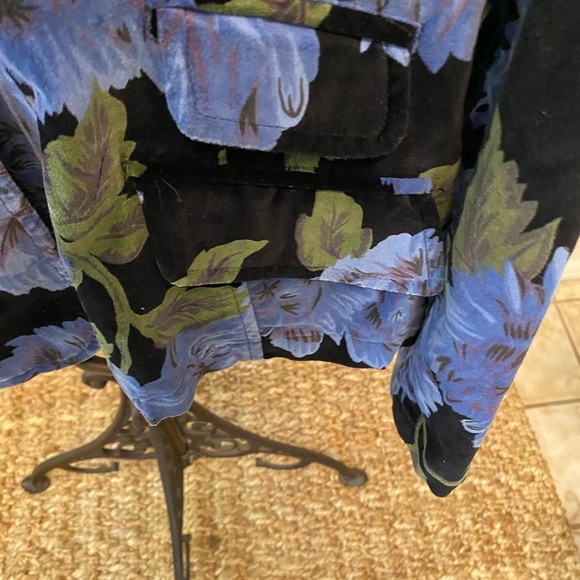 Caribbean Joe Large Floral Print Velvet Blazer Jacket 16 - Picture 5 of 11